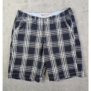 American Eagle Longboard Plaid Shorts Men's 34 Flat Front Casual‎ Summer Preppy